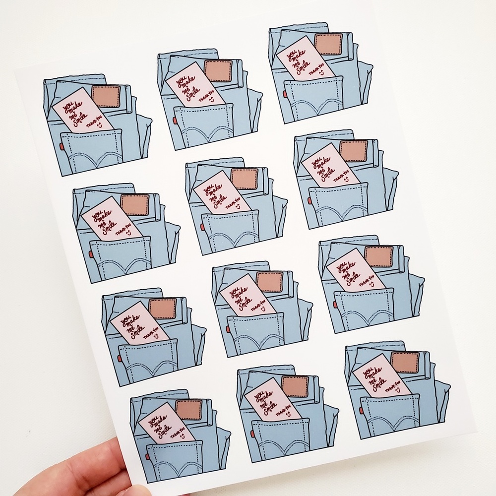 LB087 STICKERS Custom Poshmark Stickers You Make Me Smile Thank You Sticker - Picture 4 of 7
